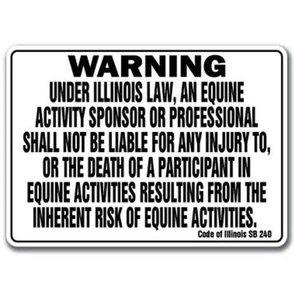 Signmission 14 in Height, 10 in Width, Plastic, 10" x 14", WS-Illinois Equine WS-Illinois Equine